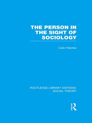 cover image of The Person in the Sight of Sociology